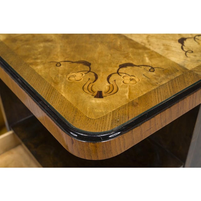 Brown Art Deco Bar Cabinet with Inlays, 1930s For Sale - Image 8 of 17