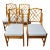 Vintage Set of 4 Chinese Chippendale Bamboo Dining Chairs With Lattice Backs For Sale