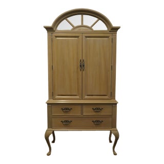 Bernhardt Furniture Bleached Wood Contemporary Coastal Style 43" Mirrored Highboy Chest 698-409 For Sale