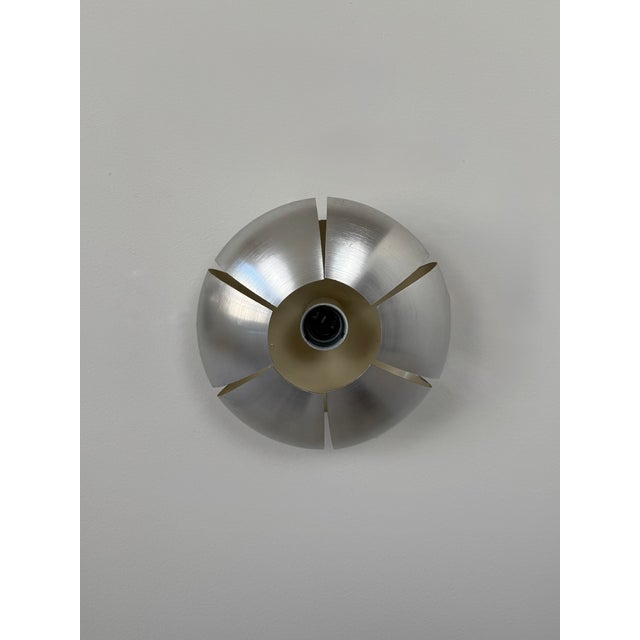 Vintage Wall Lights in Brushed Aluminum, France, 1970, Set of 2 For Sale - Image 14 of 15