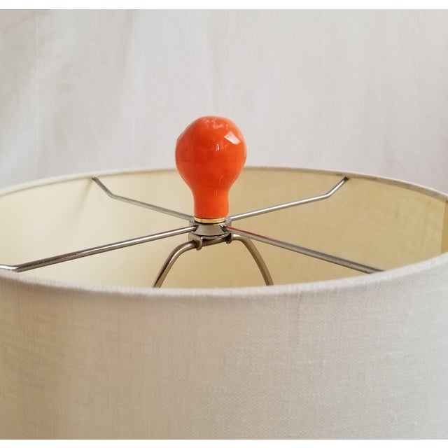 Contemporary Large Modern Orange Ceramic Finials - a Pair For Sale - Image 3 of 4