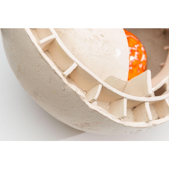 Shell Sculpture with Orange Core, 1970s, Ceramic For Sale - Image 13 of 17