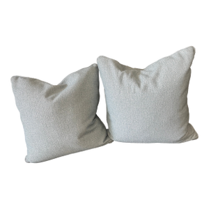 Dreamy Turquoise Tweed 22" Custom Made Pillows W/Down Insert-Pair