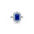 Natural Sapphire Diamond Ring Size 6.5 14k W Gold 3.51 TCW Certified For Sale - Image 9 of 12