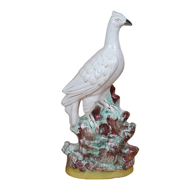 English Antique Staffordshire Porcelain White Roc Bird Pheasant Figurine For Sale - Image 3 of 12