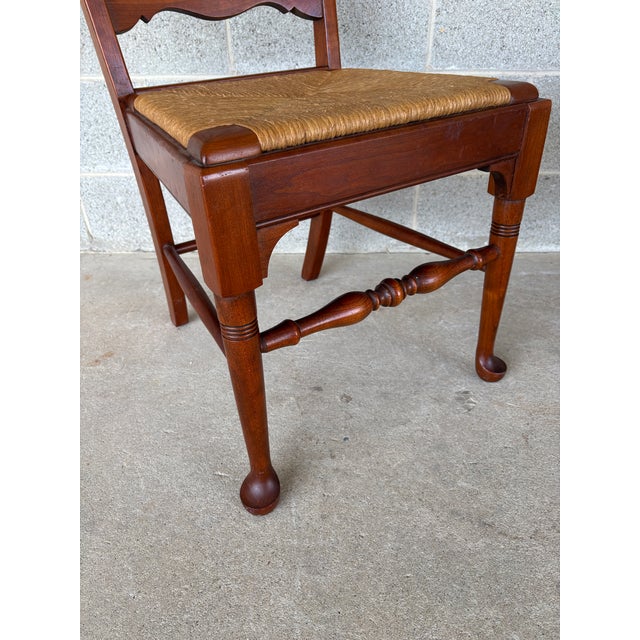 Mid 20th Century Pennsylvania House Traditional Style Rush Bottom Cherry Side Chairs - A Pair For Sale - Image 5 of 11