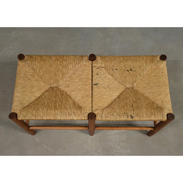 Textile 1970s Danish Oak Seagrass Bench For Sale - Image 7 of 9