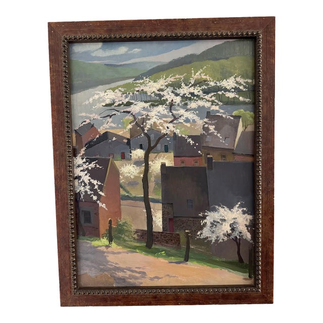Fernand Steven Belgian Painting "Printemps" 1950 For Sale