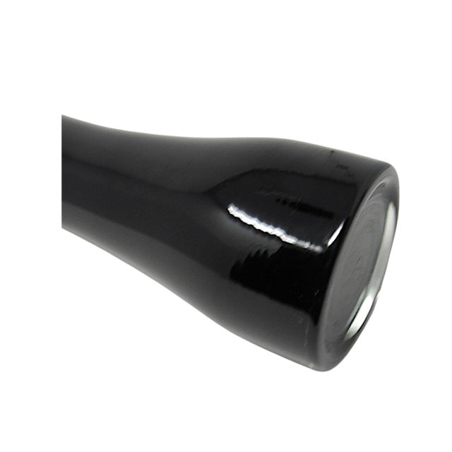 Black Czech/Bohemian Black Hourglass Vase White Interior For Sale - Image 8 of 8