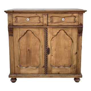 Pine Dresser Base With Two Doors and Two Drawers For Sale