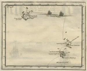 Antique Map of the Banda Islands and the Route of Abel Tasman in Indonesia, 1726