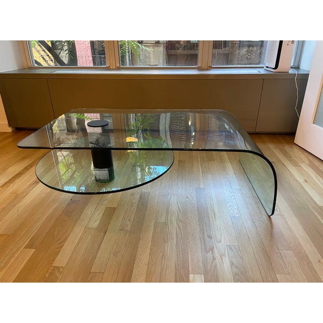 Postmodern Vintage Postmodern Bent Glass Coffee Table For Sale - Image 3 of 6