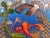 A 2018 oil on canvas painting, titled "Hawk Beware," by the American artist Karen Holtzclaw. This painting depicts a scene...