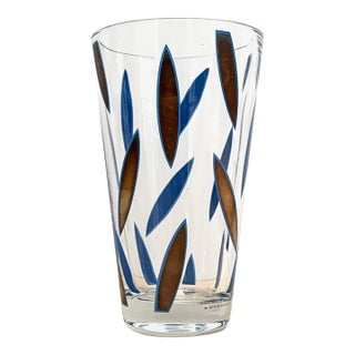 Circa 1985 Italian Modernist Nanae Umeda With Egizia by Sottsass Associati Blue, Silver, Colorless Vase For Sale