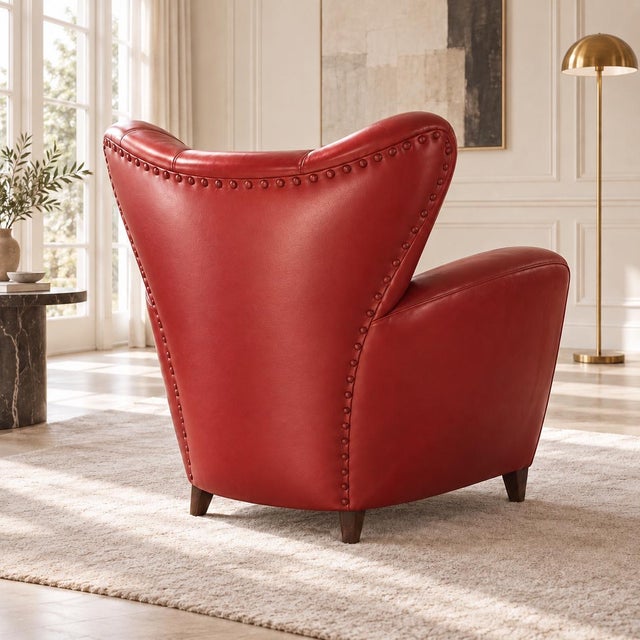 1940s Art Deco Italian Club Chair from Guglielmo Ulrich, 1940s For Sale - Image 5 of 11