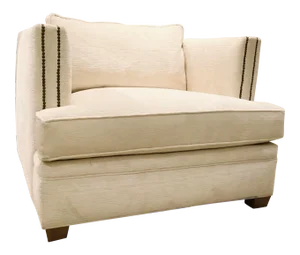 Caracole Modern Off-White Ribbed Chenille Club Chair