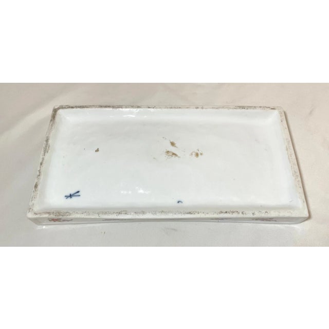 Antique Painted 1800's French Samson & Co. Porcelain Jewelry Tray Vanity Dish For Sale - Image 11 of 14