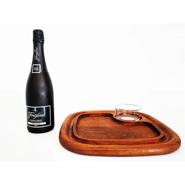 Wood Mid 20th Century Dansk Teak Wood Snack Tray With Bowl by Jens H Quistgaard For Sale - Image 7 of 12
