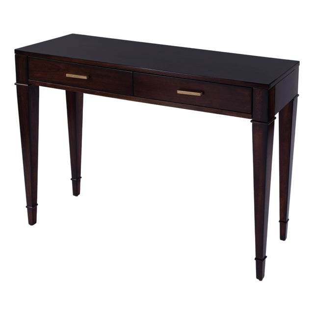 Kai 45 in. W Rectangular Wood 2 Drawer Console Table, Cherry For Sale