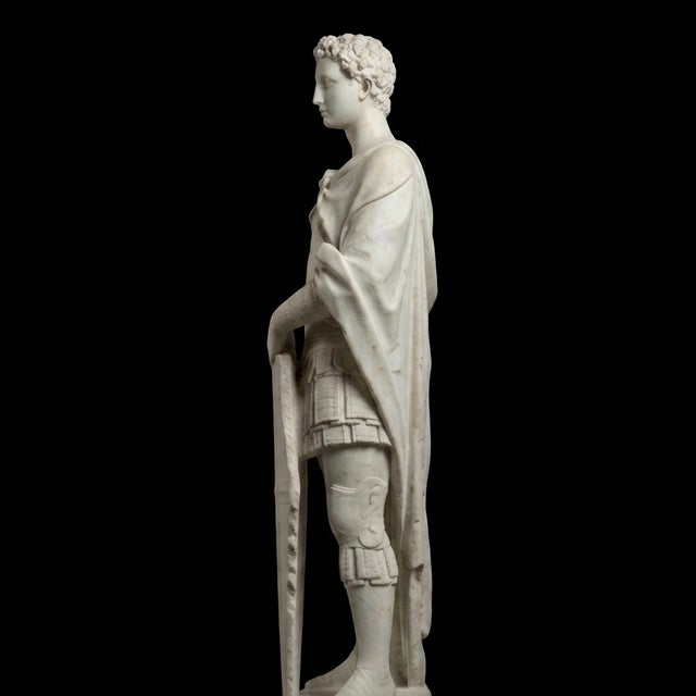 Traditional Saint George – Classical Marble Warrior Sculpture For Sale - Image 3 of 4