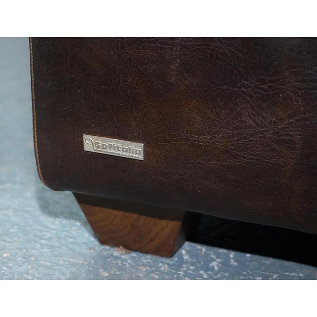 Brown Vintage Brown Leather Armchairs from Sofitalia, Set of 2 For Sale - Image 8 of 12