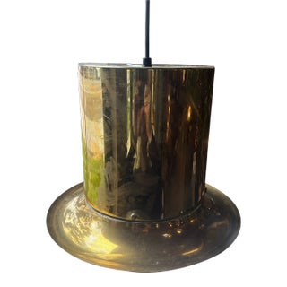 Mid-Century Modern Italian Brass Hat Pendant 1950 For Sale