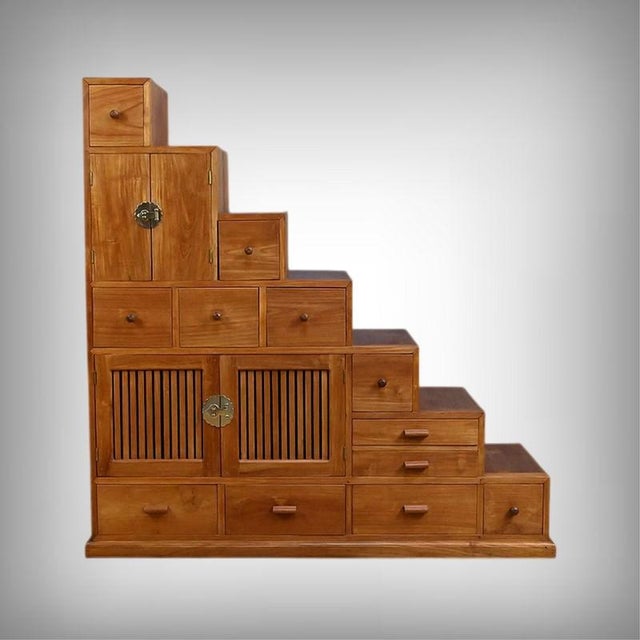 20th Century Teak Kaidan Tansu Part 2 Staircase Furniture For Sale - Image 16 of 16