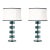 Italian Brass and Blue Murano Glass Lamps - a Pair For Sale