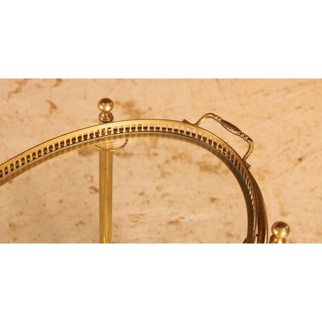 Mid-Century Modern French Brass and Glass Bar Cart, 1950s For Sale - Image 6 of 10