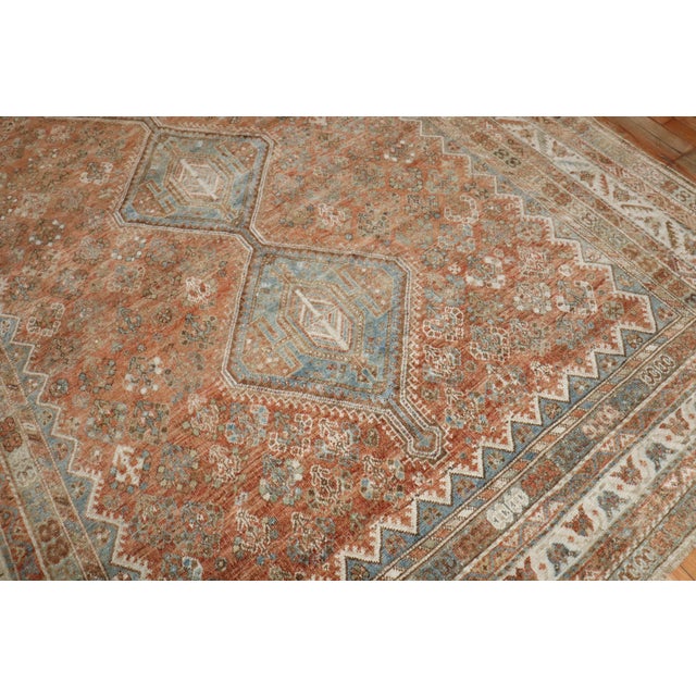 Zabihi Collection Tribal Antique Shiraz Room Size Rug For Sale - Image 4 of 12