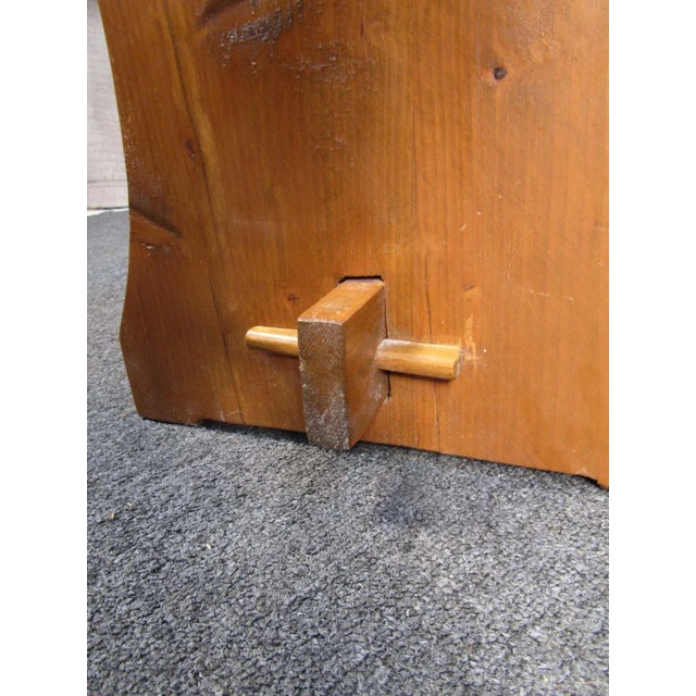 Brown Pair of Rustic Oak Tables For Sale - Image 8 of 13