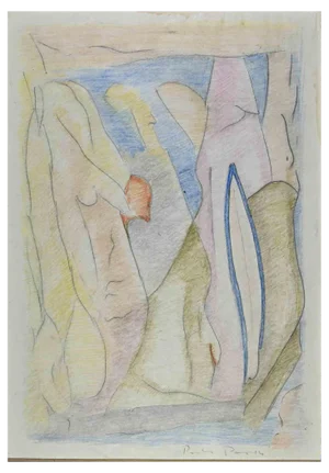 Paolo Pasotto, Abstract Composition, Mixed Media, 1986