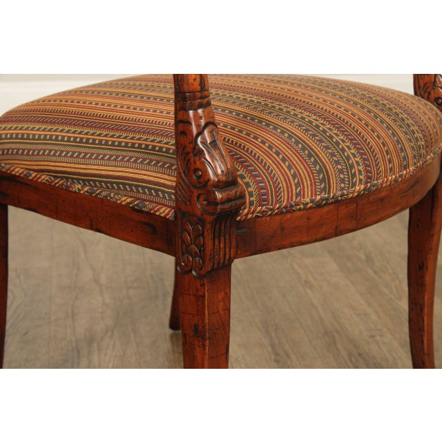 French Empire Style Carved Frame Armchair For Sale - Image 12 of 12