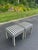 Wood Pair of Striped Square Ottomans in the Style of Billy Baldwin For Sale - Image 7 of 12