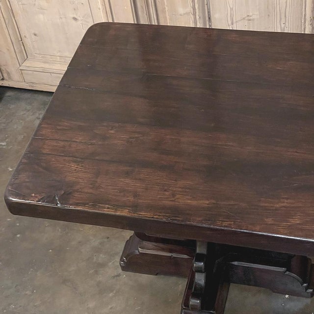 Coffee Grand Country French Elm Double Pedestal Dining Table For Sale - Image 8 of 18
