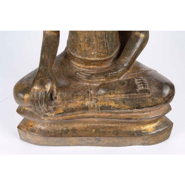 Seated Buddha, 18th Century-19th Century, Bronze with Traces of Gilding For Sale - Image 4 of 8
