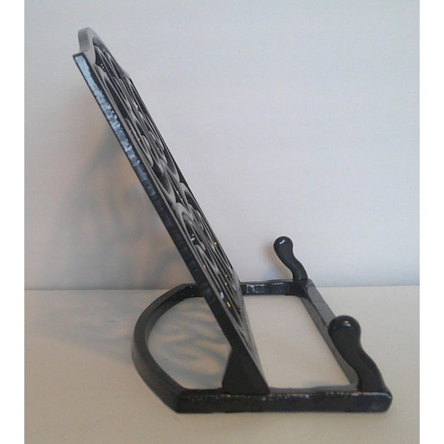 Late 20th Century Black Iron Scroll Cookbook Bible and Book Holder/Easel For Sale - Image 5 of 7
