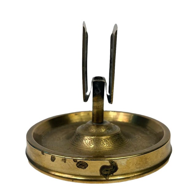 Brass Mid-Century Brass Ashtray With Match Holder For Sale - Image 8 of 10