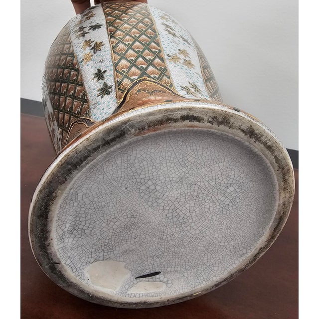 Ceramic 19th Century Meiji Japanese Satsuna Enanel Porcelain Vase For Sale - Image 7 of 8