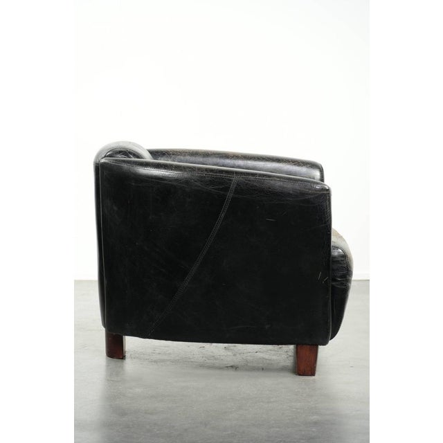 Vintage Club Chair in Cowhide Leather For Sale - Image 3 of 13