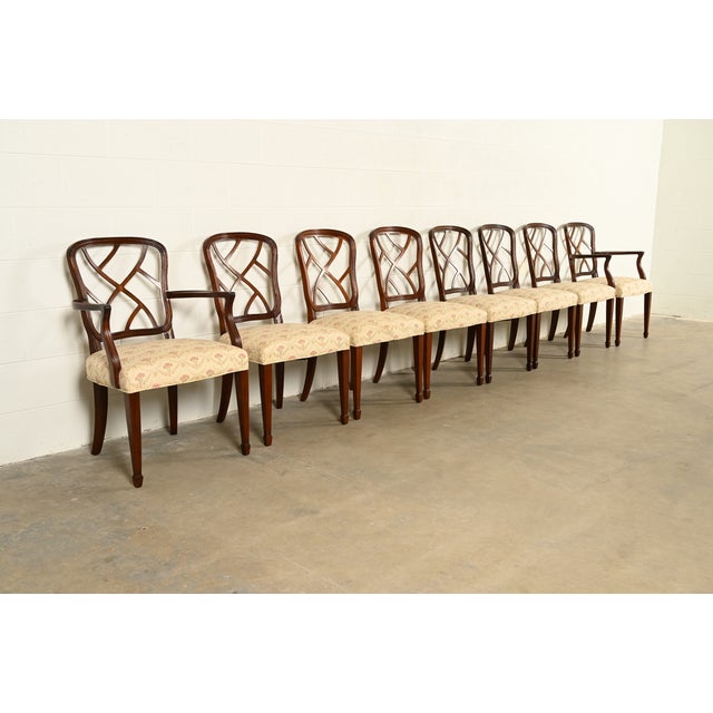 Kindel Furniture Style Federal Carved Mahogany Armchairs, Pair For Sale - Image 13 of 14