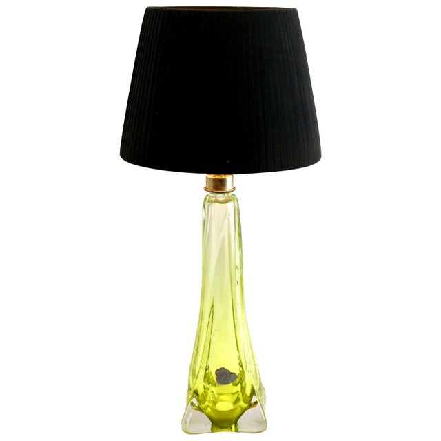 Glass Crystal Glass Twisted Light Table Lamp from Val Saint Lambert, 1950s For Sale - Image 7 of 7
