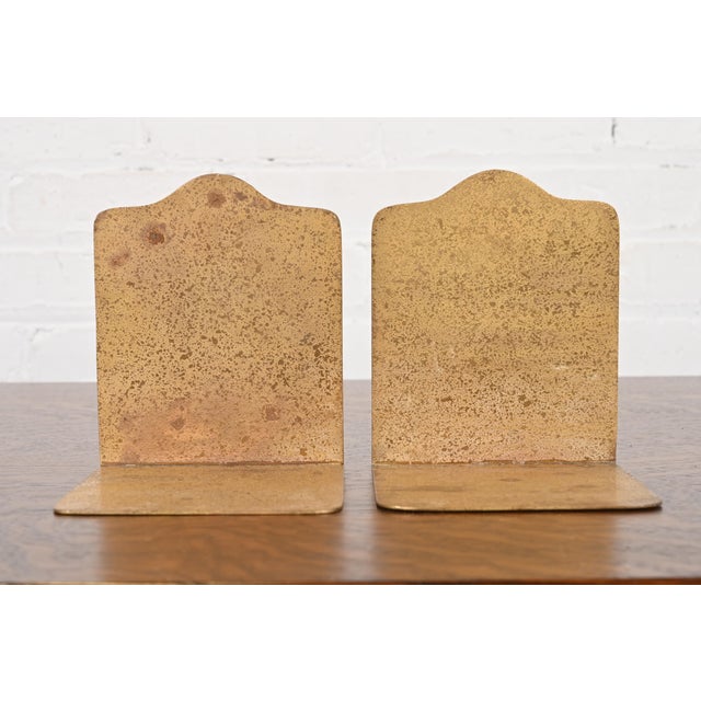 Metal Tiffany Studios New York Bronze Doré Zodiac Bookends, Circa 1910 For Sale - Image 7 of 12