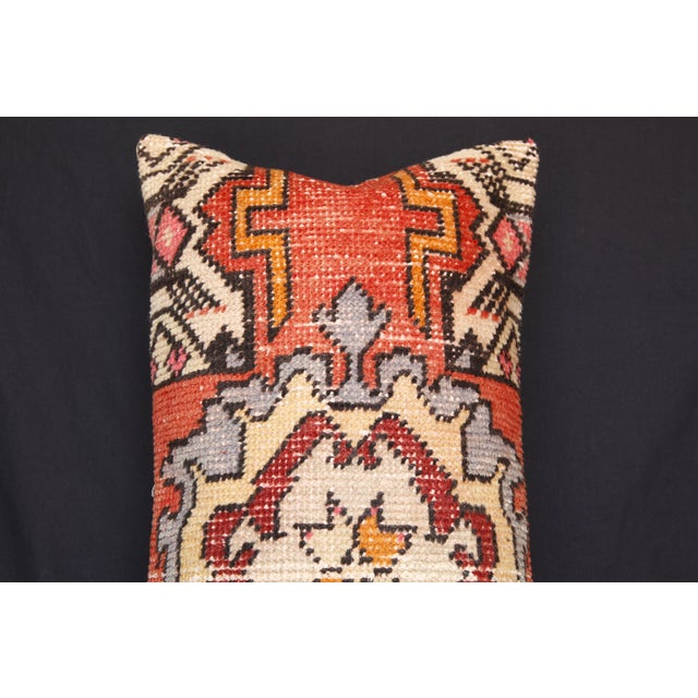 Rustic Handmade Traditional Turkish Rug Pillow Cover -15'' X 33'' For Sale - Image 3 of 11
