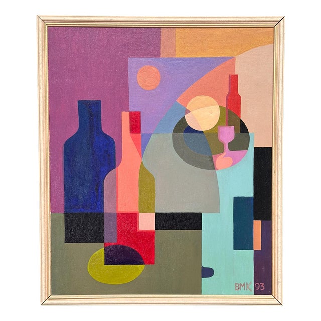 BMK, Abstract Still Life, 1993, Oil Painting on Canvas, Framed For Sale