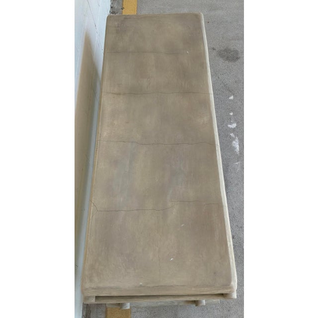 Contemporary Currey & Co. Organic Modern Gray Faux Bois Indoor/Outdoor Luzon Bench For Sale - Image 3 of 5