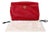 Vintage Celine Red Leather Vanity Case / Cosmetic Clutch With Gold Hardware For Sale