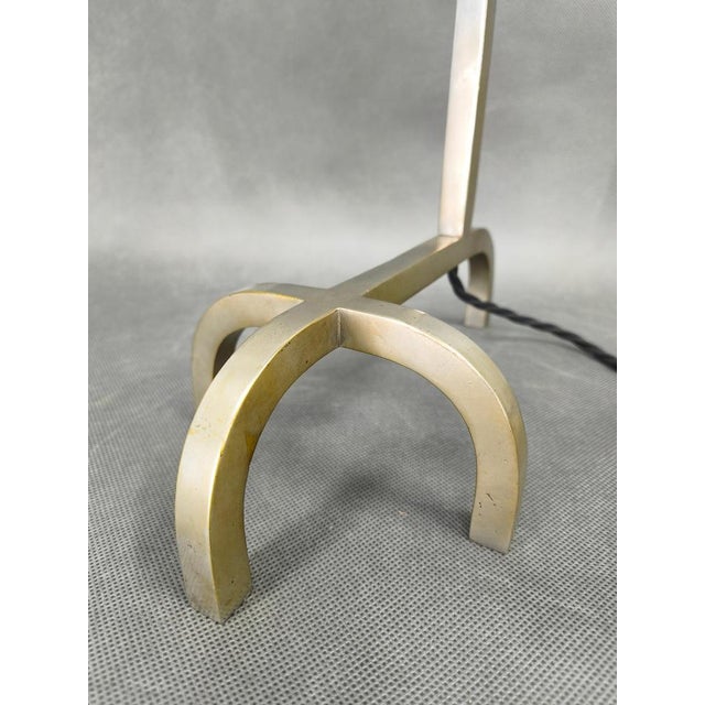 Gold Bauhaus Nickel Table Lamp with Glass Diffuser, 1930s For Sale - Image 8 of 12
