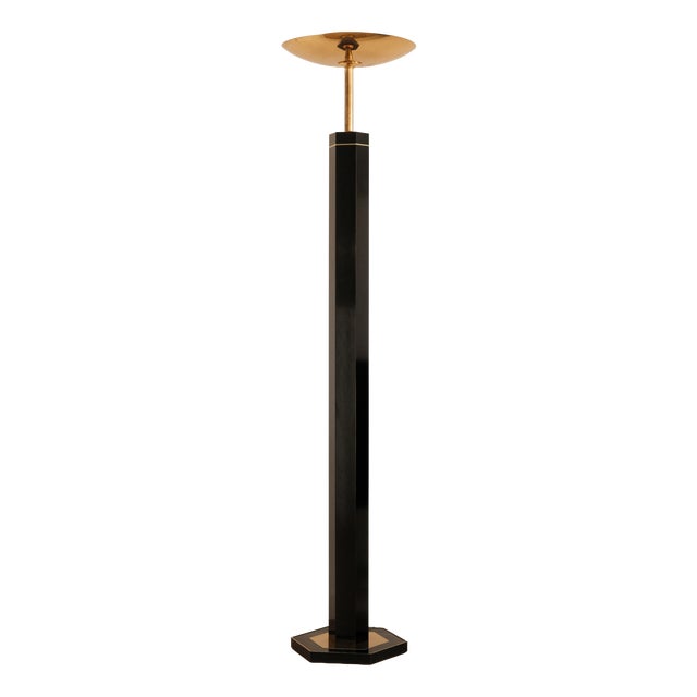 Hexagonal Floor Lamp in the style of Claude Dalle, 1980 For Sale