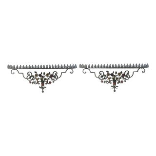 Art Nouveau Italian Wrought Iron Shelves, 1910s, Set of 2 For Sale